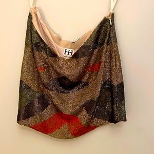 Haute Hippie Beaded Mini Skirt